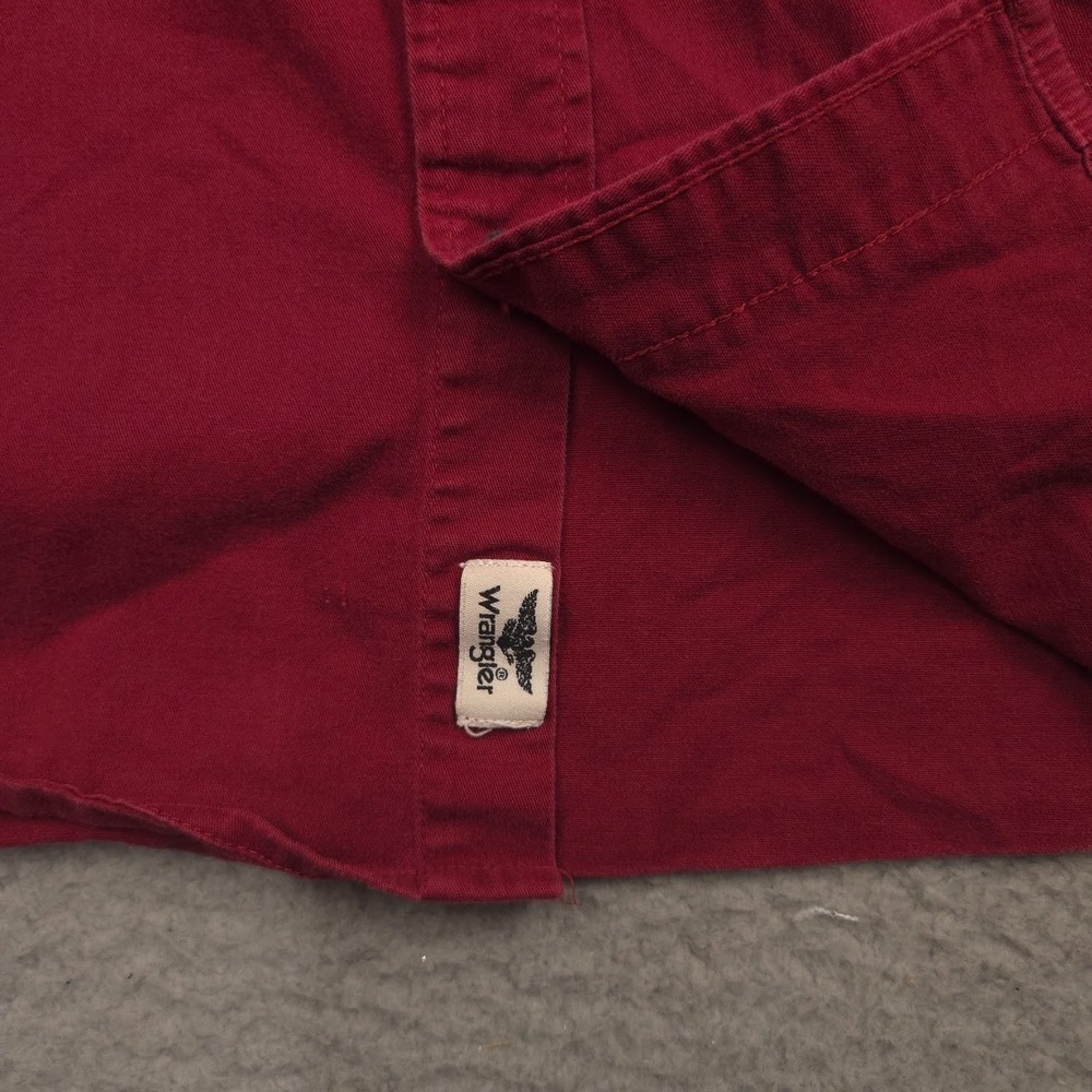 Wrangler Flex for Comfort Men 3XL Maroon Short Sleeve Button Shirt Stretch - Picture 9 of 11